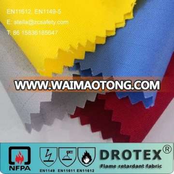 HI-VIS yellow fr modacrylic fleece fabric anti fire and anti static for fireproof safety workwear